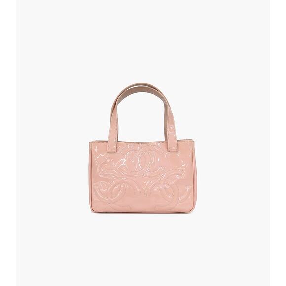 CHANEL Pink Patent Triple CC Tote Bag A-A17030 - Picture 1 of 12